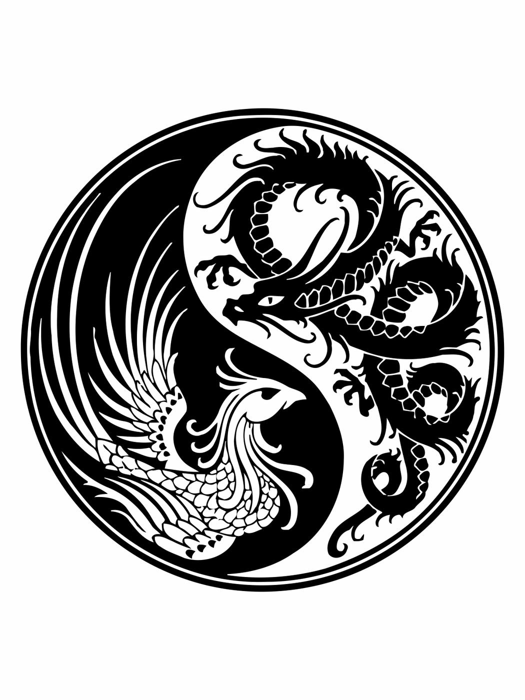 Инь Ян Феникс и китайский дракон