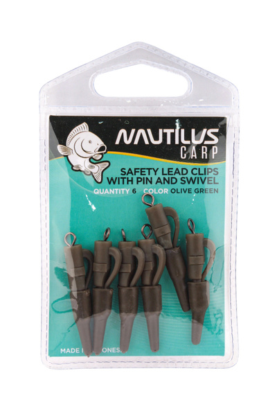 Nautilus Safety Lead Clips With Pin And Swivel