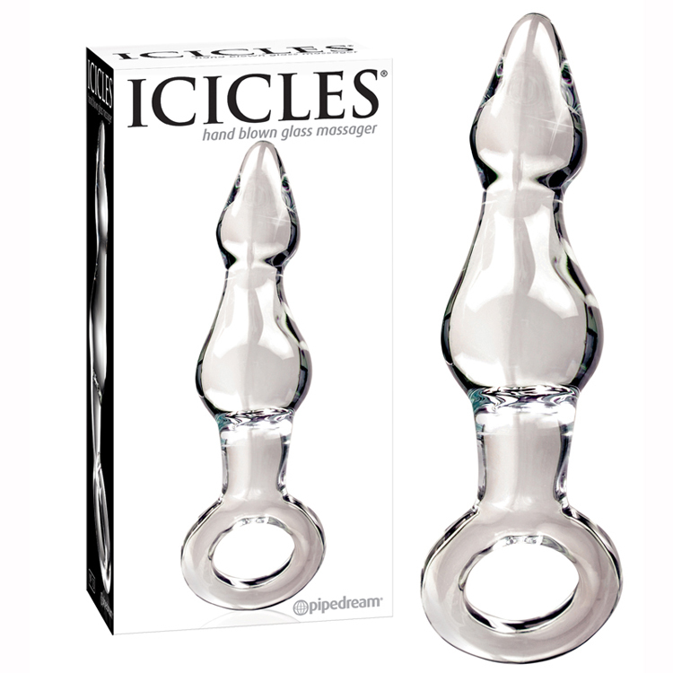 Стеклянный стимулятор Pipedream Icicles No. 55 Clear, розовый 2955-00 PD - PipeDream - Анальные стимуляторы - Купить