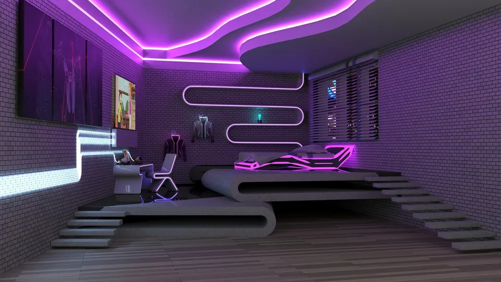 Комната С Фиолетовой Подсветкой