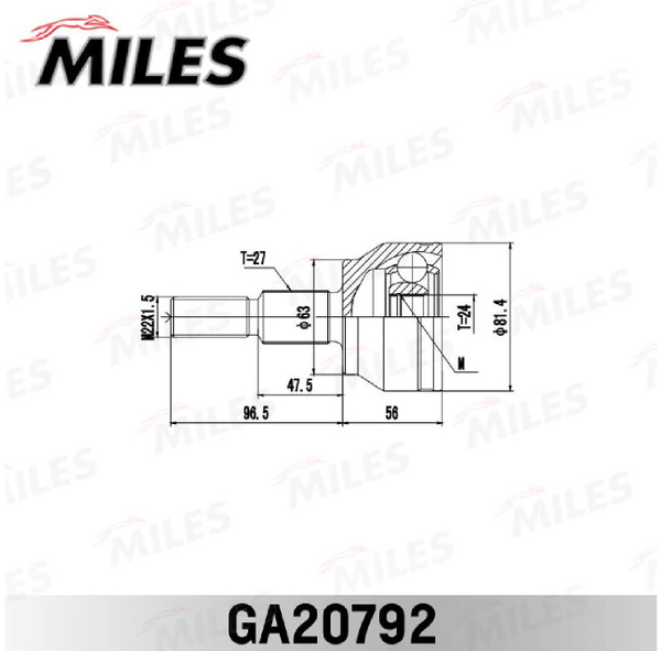 ШРУС FORD FOCUS III C MAX II 1 6TI 10 нар MILES арт GA20792