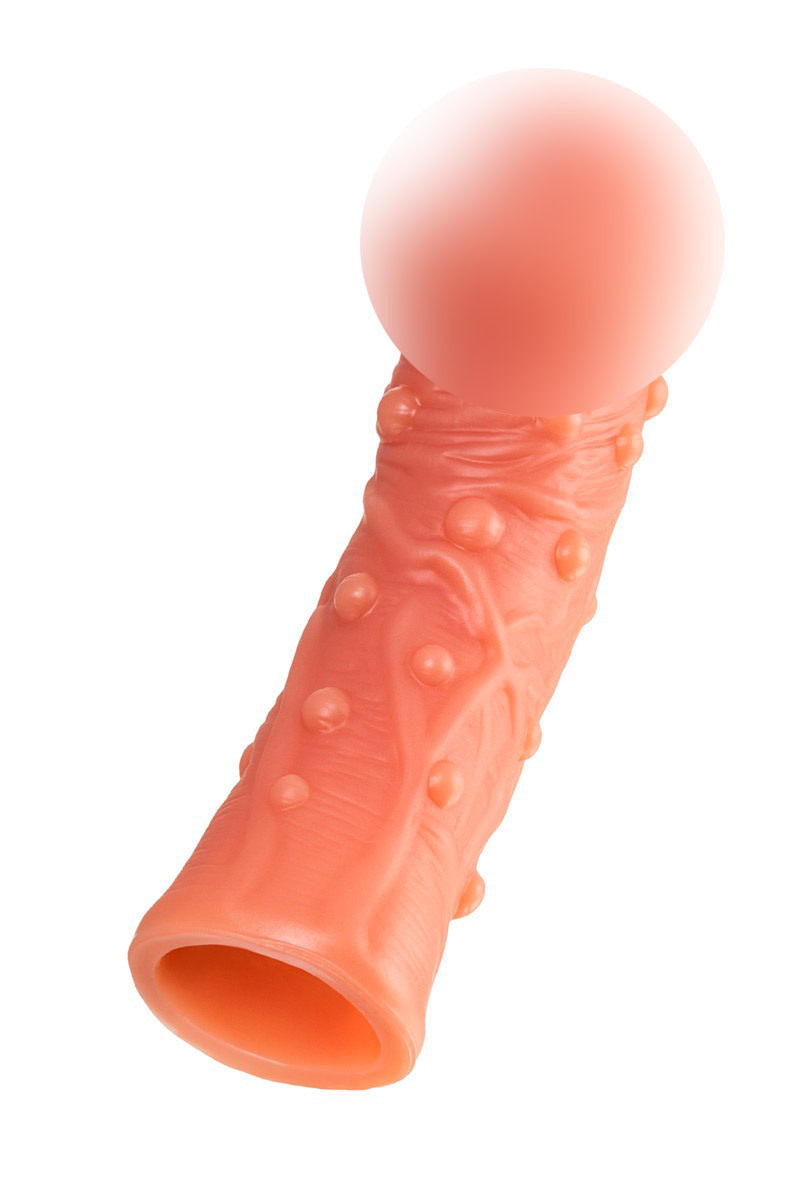 Насадка Kokos Cock Slave M с подхватом мошонки и с крупными пупырышками, телесная УТ-00002558 - KOKOS - Удлиняющие/утолщающие насадки - Купить
