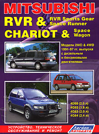 Mitsubishi RVR & RVR Sports Gear. Space Runner. Chariot & Space Wagon. Модели 2WD & 4WD 1991-97 гг. выпуска с дизельным и бензиновыми двигателями