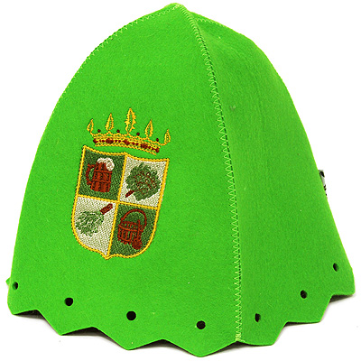 фото Шапка для бани и сауны "Банный герб", цвет: зеленый Еватекс