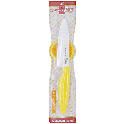 фото Нож керамический поварской "Hatamoto", цвет: желтый, длина лезвия 15 см