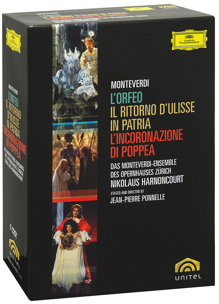 Monteverdi, Nikolaus Harnoncourt: L'Orfeo / Il Ritorno d'Ulisse In Patria / L'incoronazione Di Poppea (5 DVD)