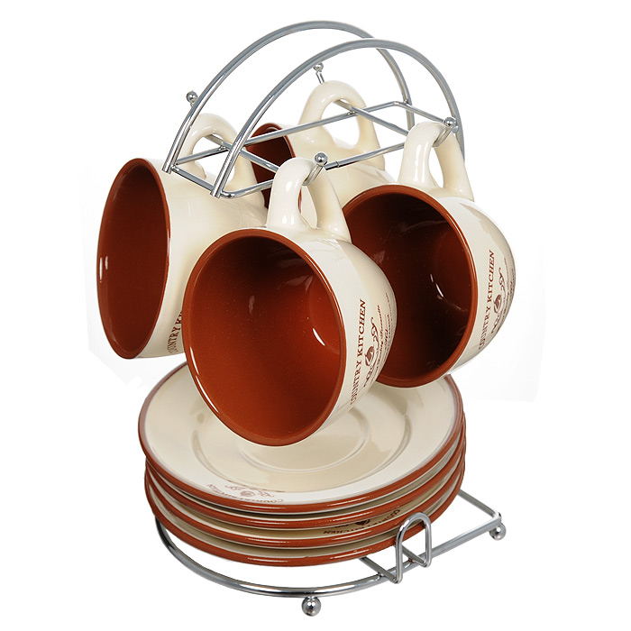 фото Набор чайный Terracotta Кухня в стиле Кантри 9 предметов TLY314-CK-AL
