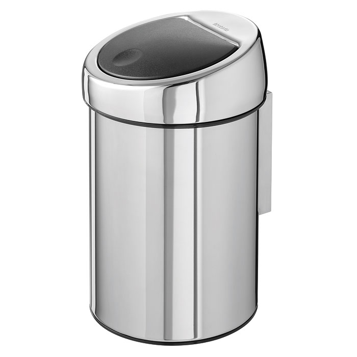 фото Бак мусорный Brabantia "Touch Bin", цвет: стальной полированный, 3 л. 363962