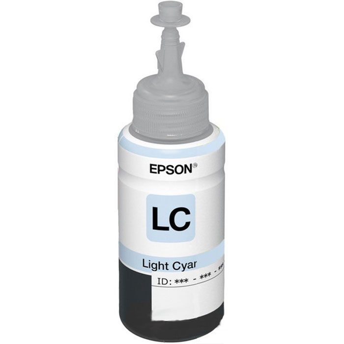 Чернила для принтера Epson 673 (C13T67354A), светло-голубой, для струйного принтера, оригинал - изображение