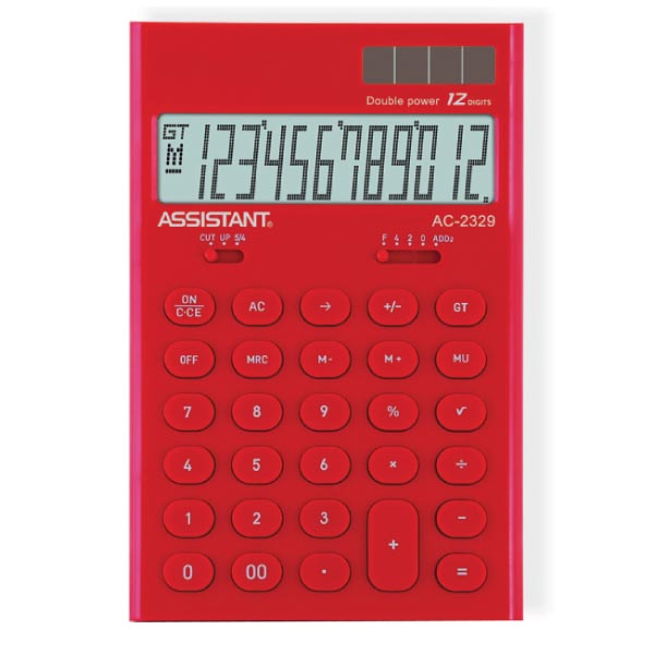 фото Калькулятор "Assistant AC-2329", 12-разрядный, цвет: красный