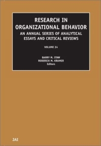фото Research in Organizational Behavior, Volume 24 (Research in Organizational Behavior)