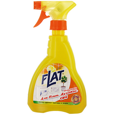 фото Очиститель "Flat" для плит, духовок, СВЧ, с ароматом лимона, 480 г