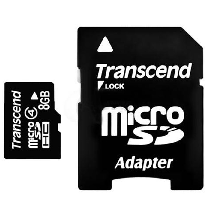 фото Transcend microSDHC Class 4 8GB карта памяти + адаптер