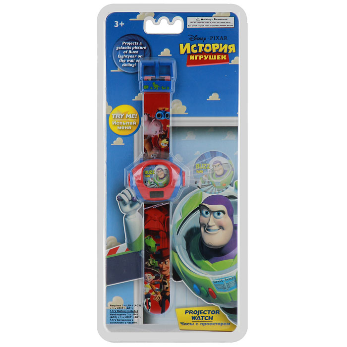 фото Часы наручные Disney "История игрушек", с проектором, цвет: красный, синий