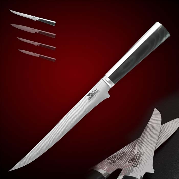 фото Нож универсальный "Ладомир", дамасская сталь, длина лезвия 20 см. Н6ССМ20