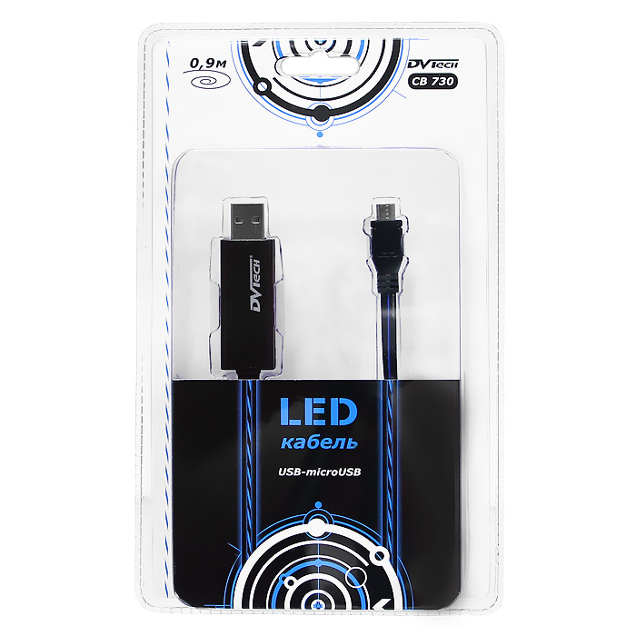 фото LED-кабель USB-micro USB DVTech CB 730, 0,9 м