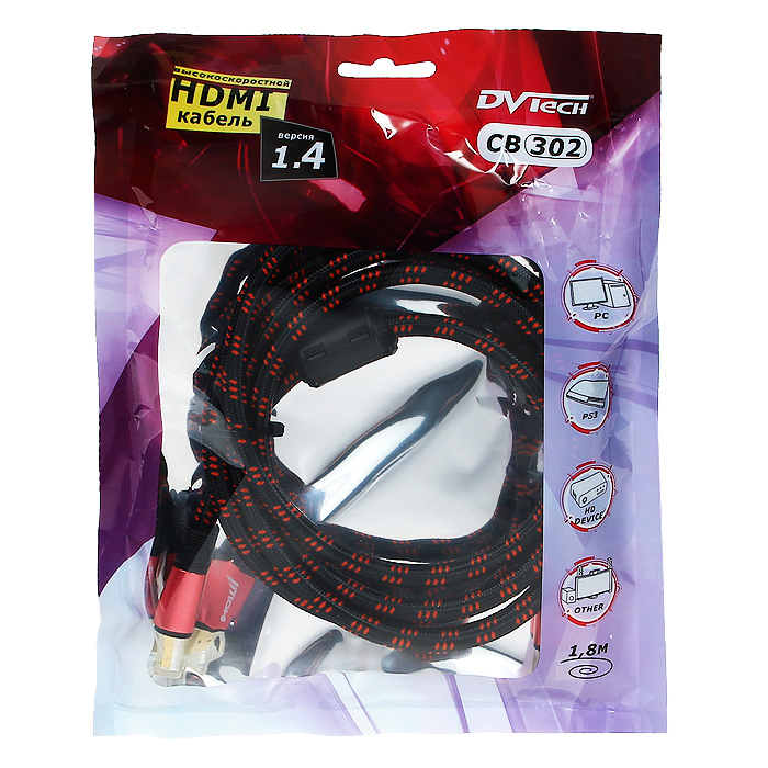 фото Кабель PS3 HDMI Full HD 1.4 DVTech CB302, 1,8 м