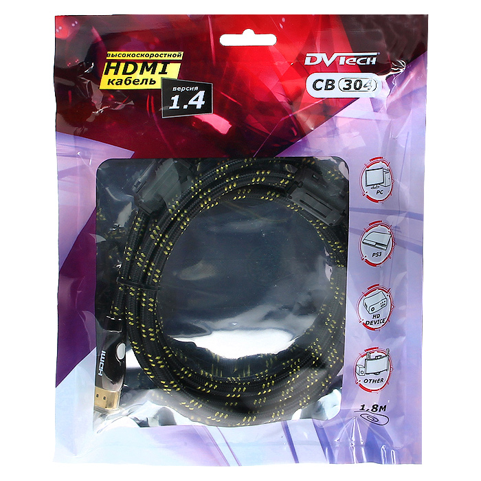 фото Кабель PS3 HDMI Full HD 1.4 DVTech CB304, 1,8 м