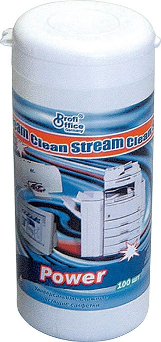 фото Влажные чистящие салфетки ProfiOffice Clean-Stream: Power в тубе, универсальные, 100 шт