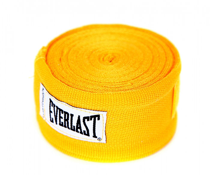 Бинты боксерские эластичные Everlast, длина 4,55 м, цвет: желтый, 2 шт - изображение