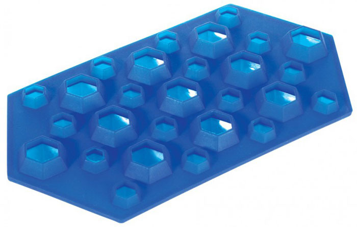 фото Форма для льда Regent Inox "Бриллианты", силиконовая, цвет: синий, 23 х 12 х 2,5 см