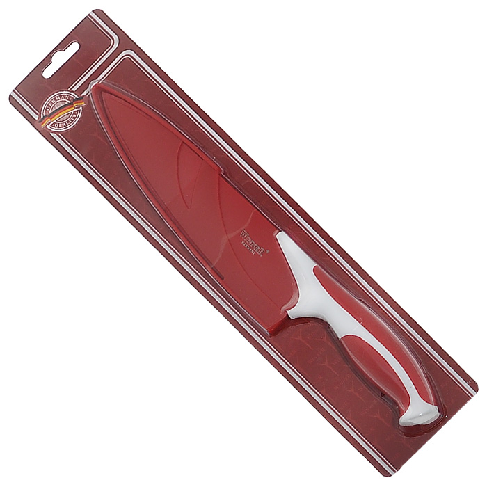 фото Нож поварской "Winner", с чехлом, цвет: красный, белый, длина лезвия 18,2 см. WR-7224