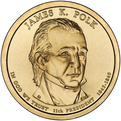 фото Монета номиналом 1 доллар "Президенты. Джеймс Полк". США, 2009 год United states mint