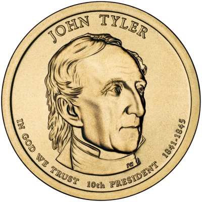 фото Монета номиналом 1 доллар "Президенты. Джон Тайлер". США, 2009 год United states mint