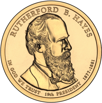 фото Монета номиналом 1 доллар "Президенты. Резерфорд Бёрчард Хейз". США, 2011 год United states mint
