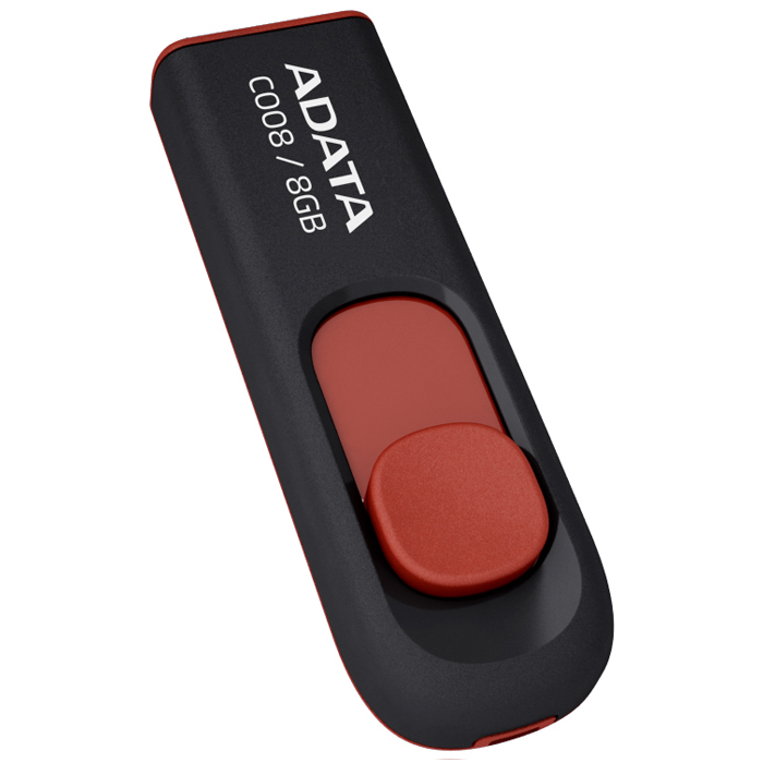 фото ADATA C008 8GB, Black Red флэш-накопитель