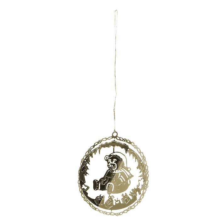фото Новогоднее подвесное украшение "Медвежонок", цвет: золотистый. 31624 Феникс-презент