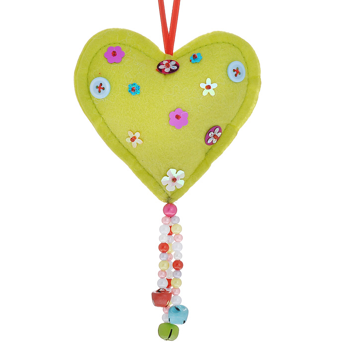 фото Новогоднее подвесное украшение "Сердечко", цвет: зеленый. 25347 Феникс-презент