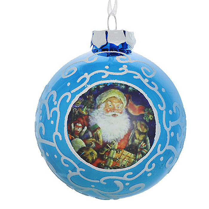 фото Новогоднее подвесное украшение "Шар", цвет: голубой. 30528 Феникс-презент