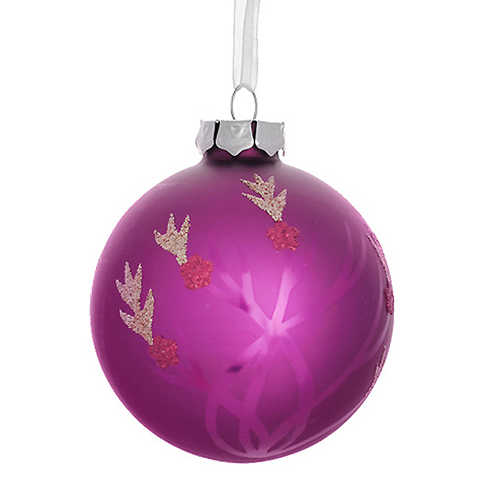 фото Новогоднее подвесное украшение "Шар", цвет: малиновый. 30536 Феникс-презент