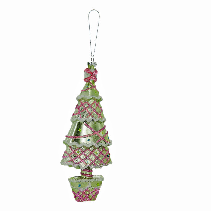 фото Новогоднее подвесное украшение "Елка", цвет: зеленый, розовый. 25907 Феникс-презент