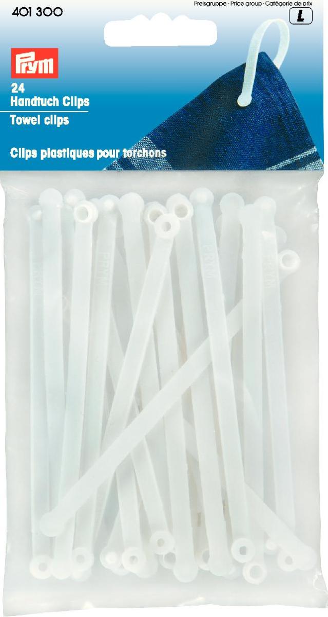 фото Набор пластиковых вешалок "Prym" для кухонных полотенец, цвет: белый , 24 шт