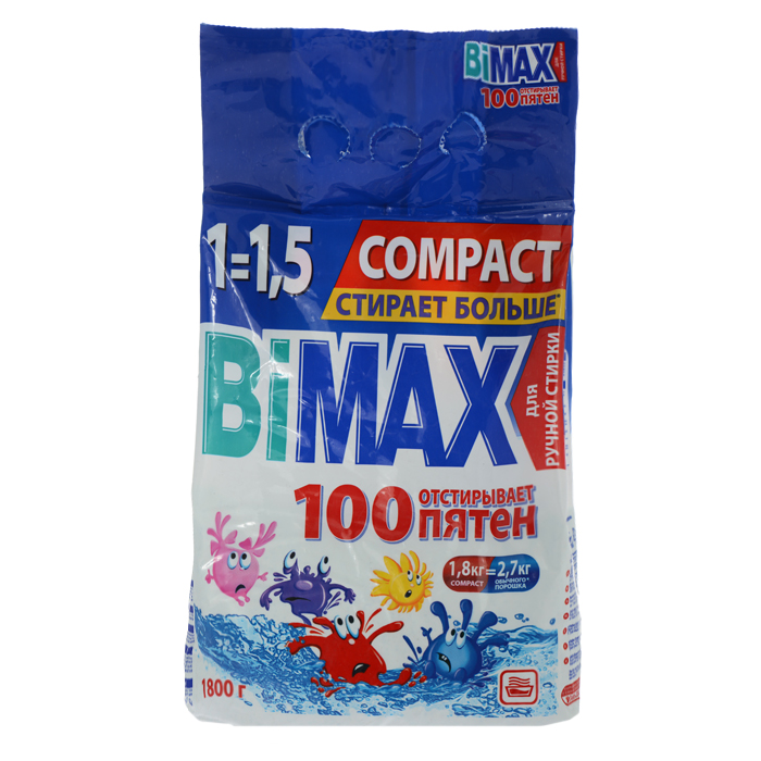 фото Стиральный порошок BiMax "100 пятен", 1,8 кг