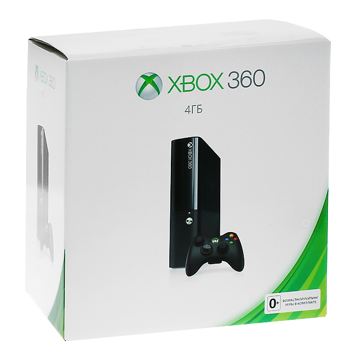 Игровая приставка Microsoft Xbox 360 E (4 ГБ) + Xbox LIVE Gold (1 месяц ...
