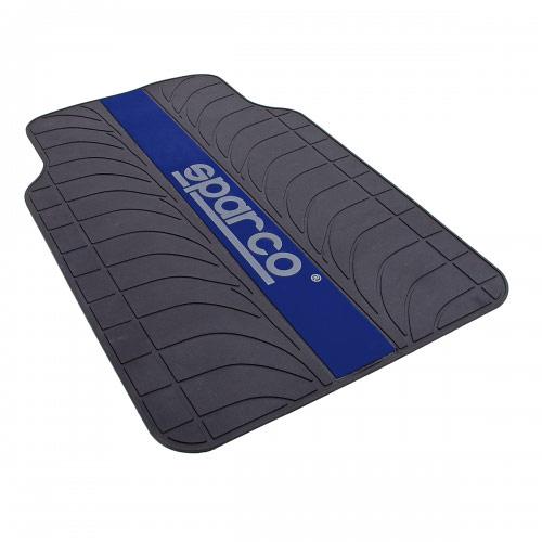 фото Ковры автомобильные Sparco "Racing", ПВХ, морозоустойчивые, цвет: черный, синий, 4 предмета