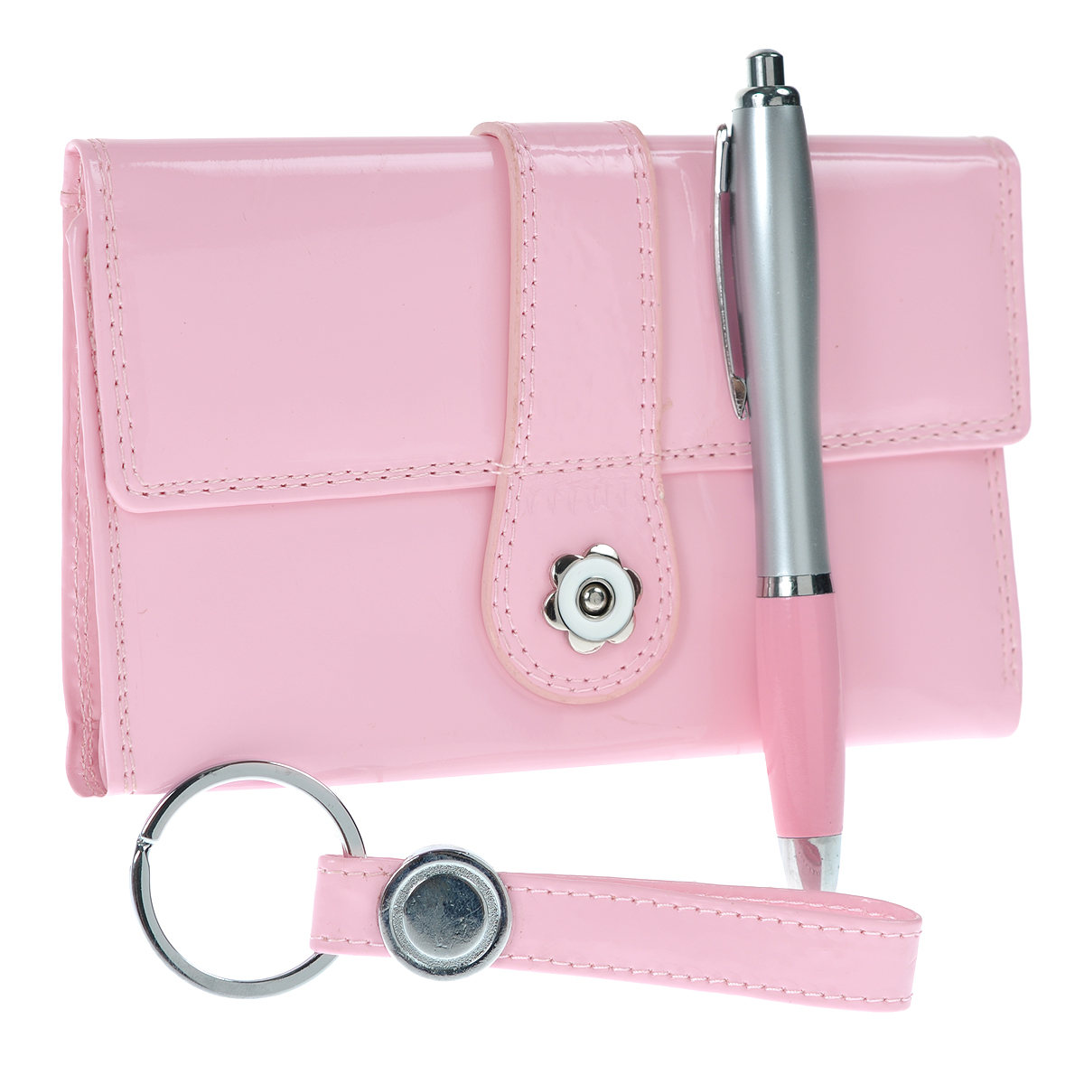 фото Подарочный набор: портмоне, ручка, брелок, цвет: розовый. 140308 Win max