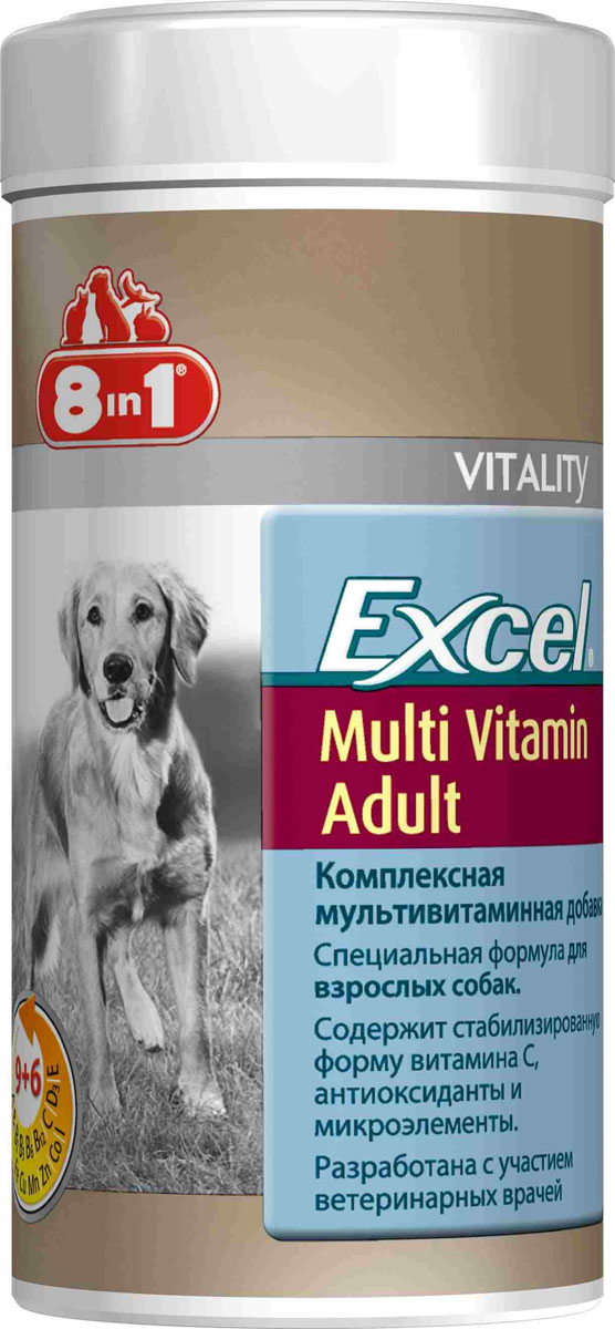 фото Добавка 8 in 1 "Excel. Multi Vitamin", для взрослых собак, 70 таблеток