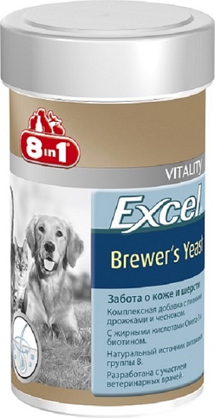 фото Добавка 8 in 1 "Excel. Brewer's Yeast", для кошек и собак, 140 таблеток