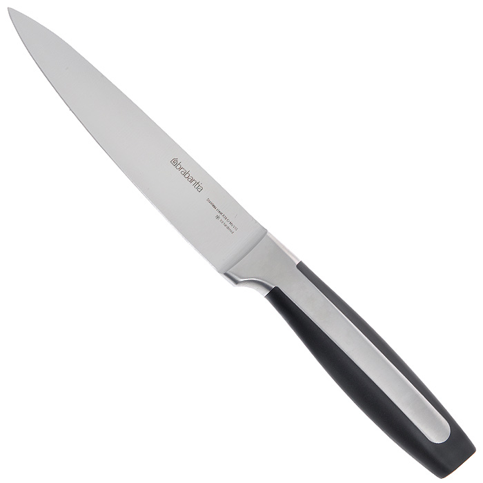 фото Нож для мяса Brabantia "Profile", цвет: стальной матовый, черный, длина лезвия 16 см. 500022