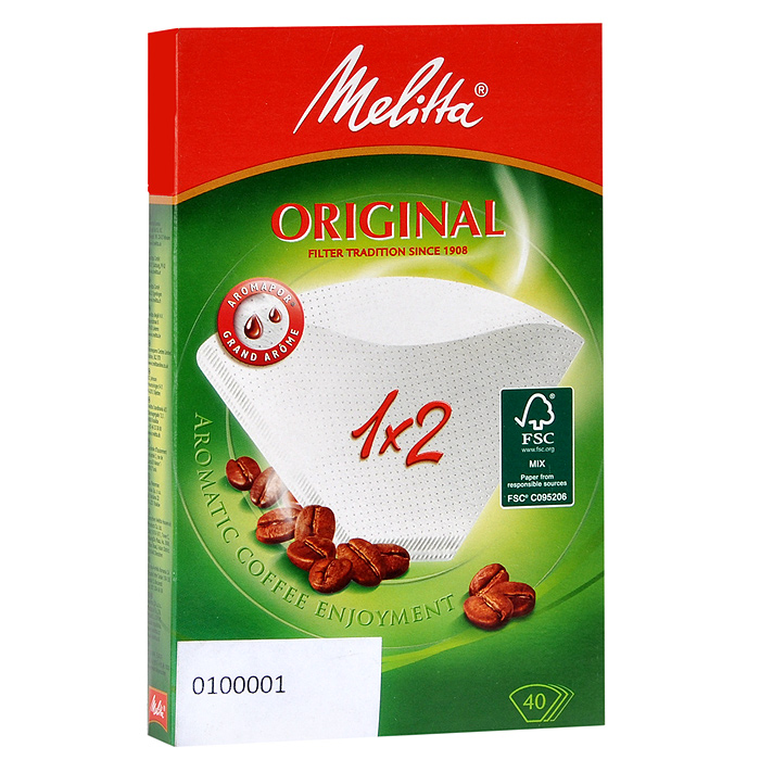 фото Melitta Original, White фильтры для заваривания кофе, 1х2/40