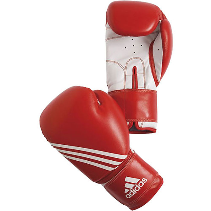 Перчатки боксерские Adidas Training, цвет: красно-белый. adiBT02. Вес 8 .