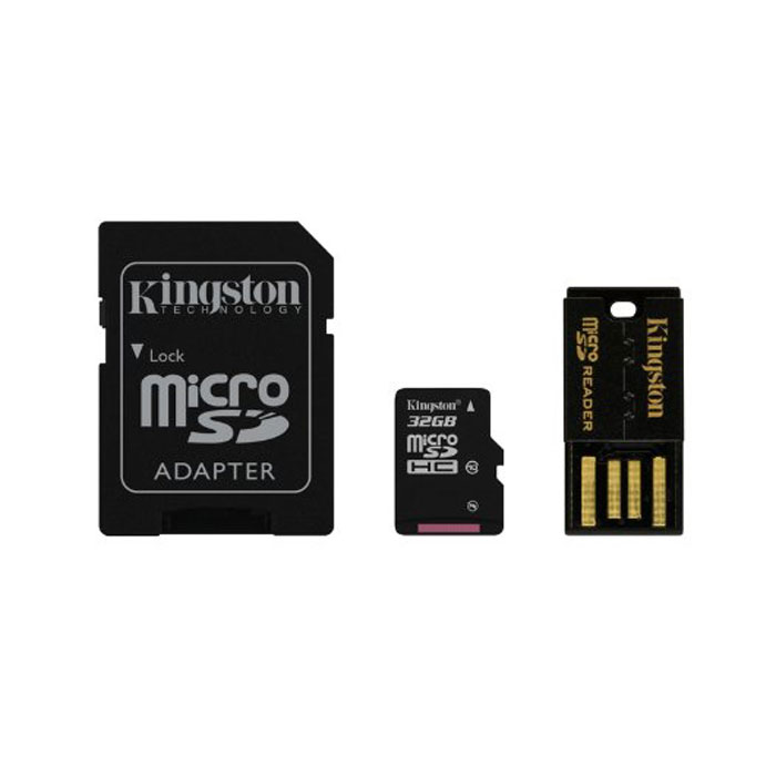 фото Kingston Mobility Kit microSDHC Class 10 32GB (MBLY10G2/32GB) карта памяти + адаптер