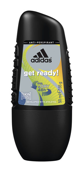 фото Adidas Дезодорант шариковый "Get Ready! Cool & Dry", мужской, 50 мл