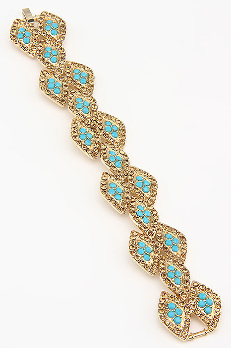 фото Браслет "Fashion Jewelry", цвет: золотистый, голубой. BR0208