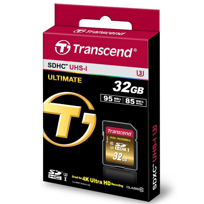 фото Transcend SDHC Class 10 UHS-I U3Х 32GB карта памяти