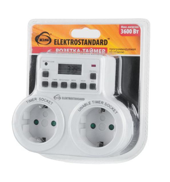 фото Розетка-таймер Elektrostandard TMH-E-5 16A x2 IP20 Белый 4690389032424